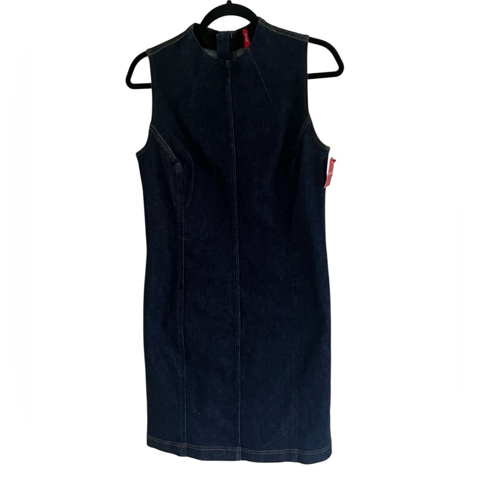 SPANX Blue Denim Seamed Shift Dress NWT Medium
